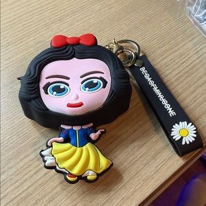 Cartoon Character coin purse Keychain with Red and Yellow Accents